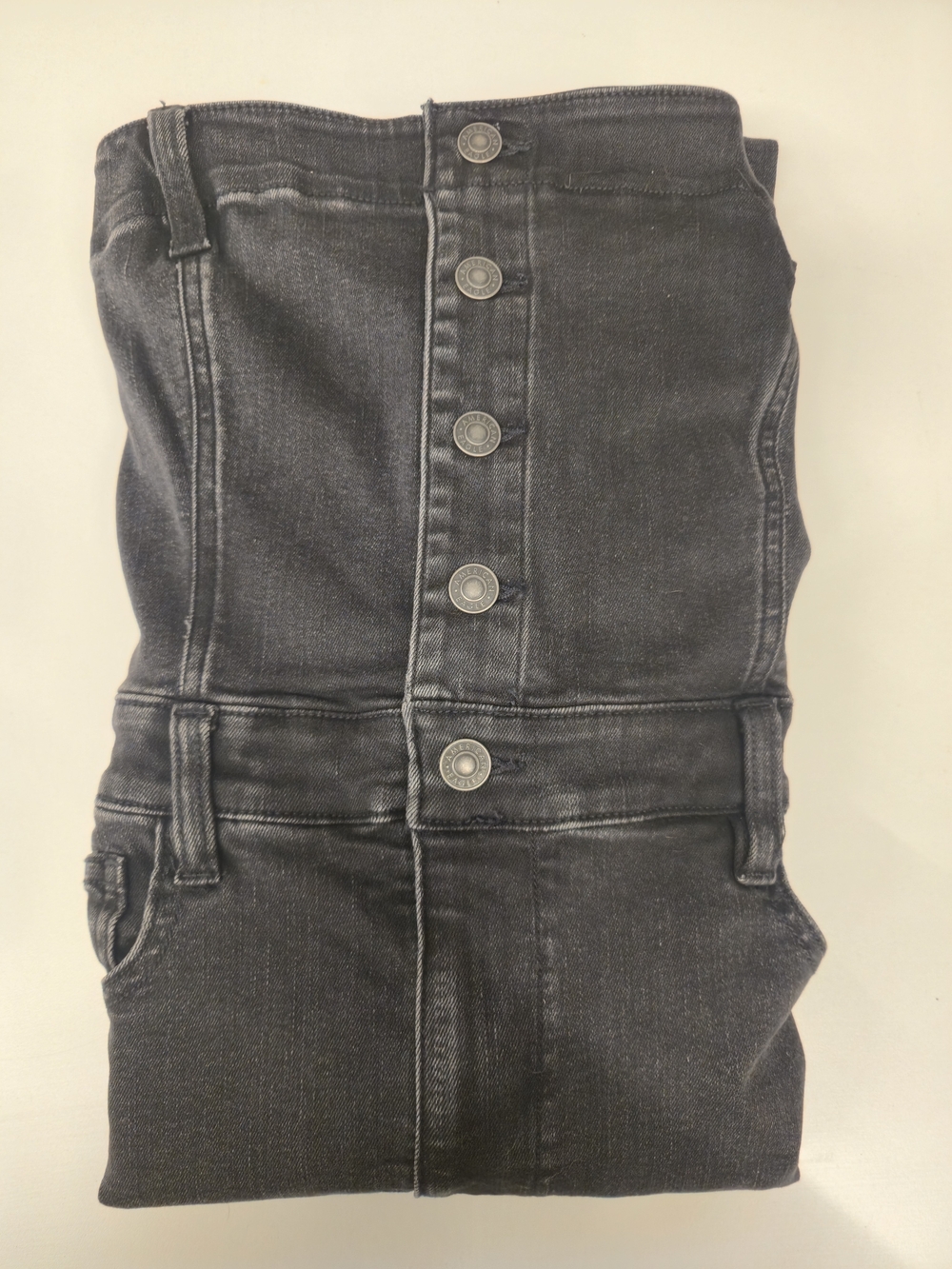 American Eagle Black Denim Strapless Dress